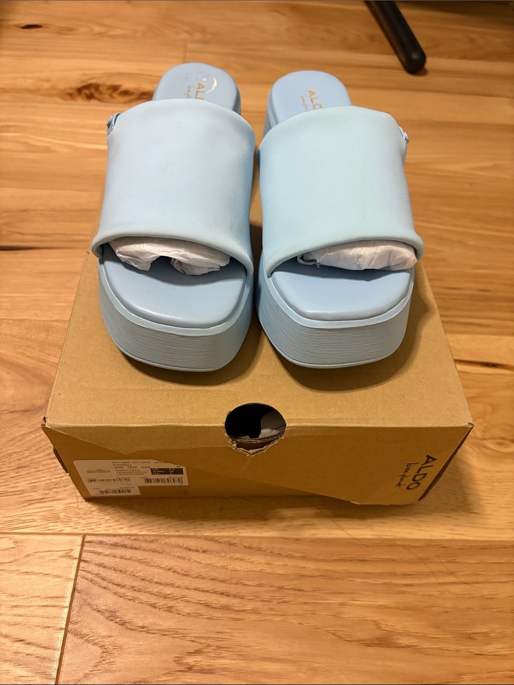 ALDO Light Blue Padded Slide Mules